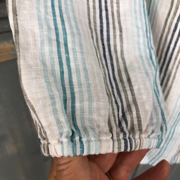 J. Jill Love Linen Embroidered Striped Top Sz SP - Picture 8 of 12